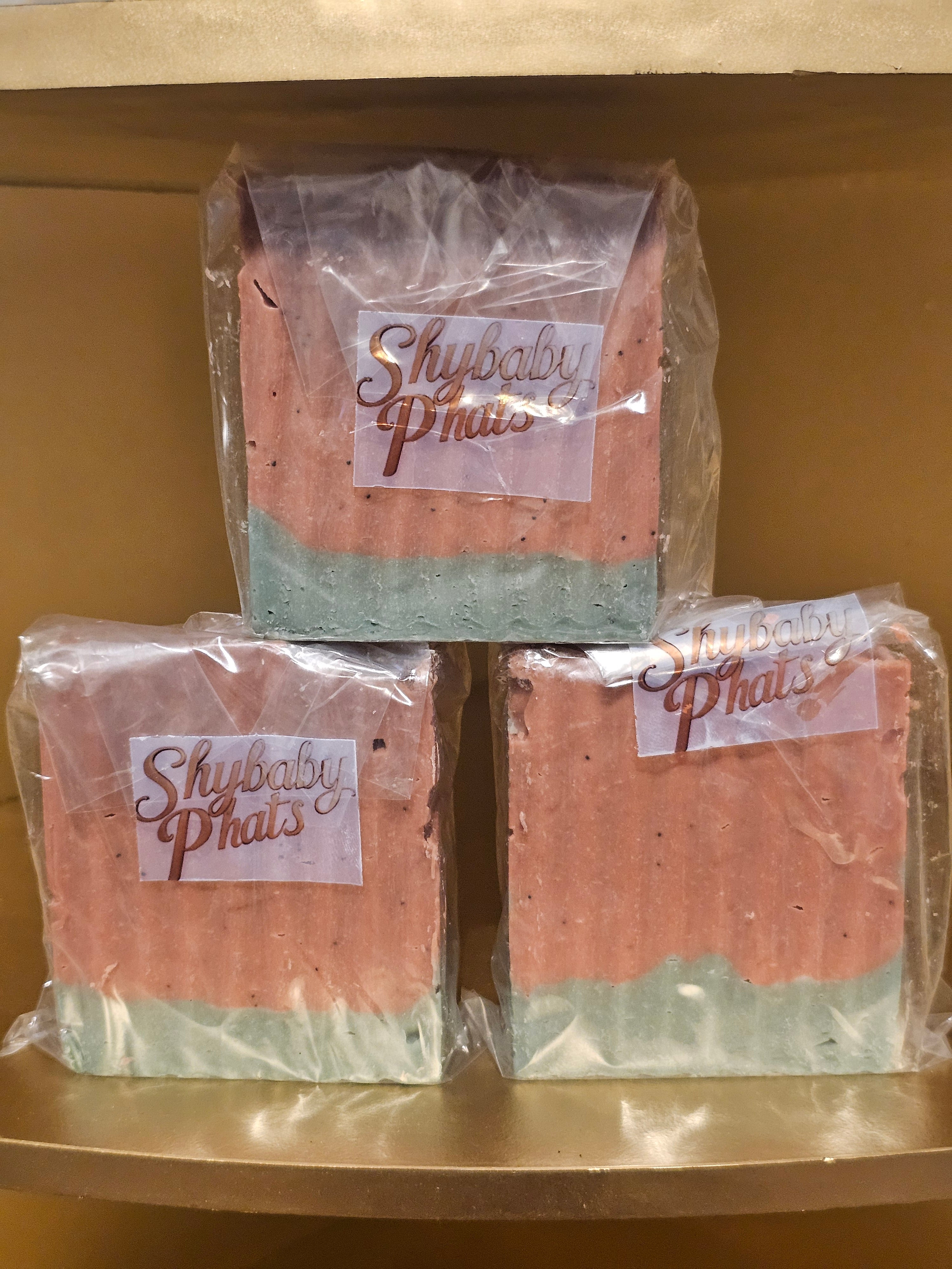 Watermelon Tallow Soap with Poppy Seeds
